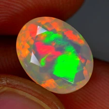 2.43Ct Oval_Fabulous 3D Patchwork Pattern Untreated Solid Welo Opal