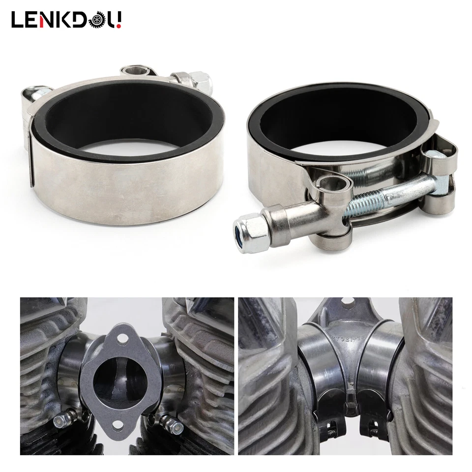 Power Intake Manifold Clamp Kit W/ Seals For Harley Electra Glide FL FX XL 78-84 - Изображение 2 из 4