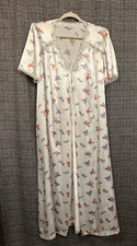 Vintage Barbizon Floral Robe A-Line Short Sleeve Fie Front Open Style Cottage XL