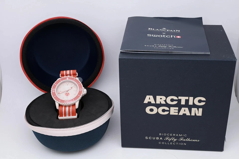 Blancpain x Swatch Scuba Fifty Fathoms Arctic Ocean Cream Dial Watch S035N100