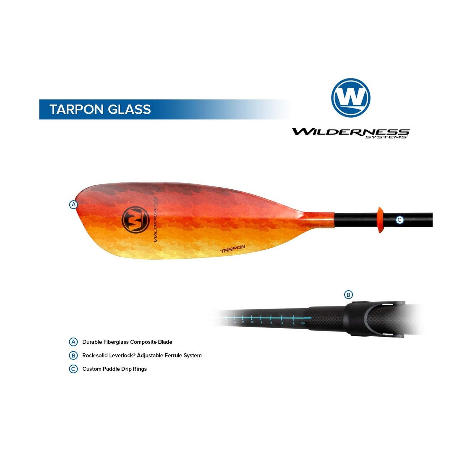 Wilderness Systems Tarpon Kayak Paddle for Recreation/Touring | Fiberglass or...