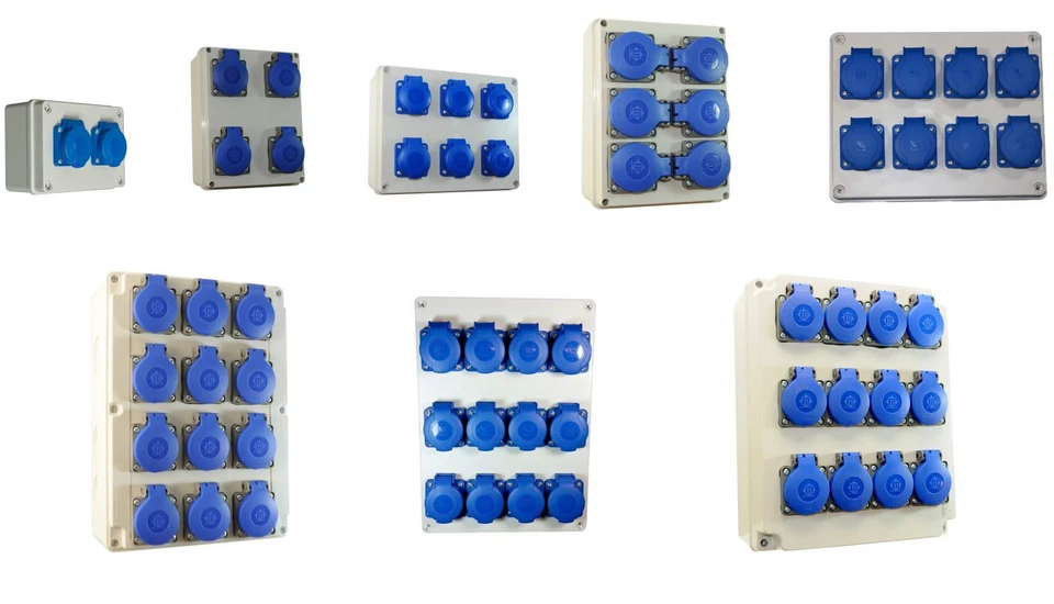 PAWBOL Baustromverteiler Stromverteiler 230V/16A Schuko verdrahtet IHRER WAHL