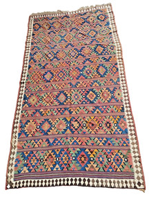 Grand Tapis Ancien Asiatique – Laine, Noeud Fait Main, 325x220 Cm, XIXe Ou Avant