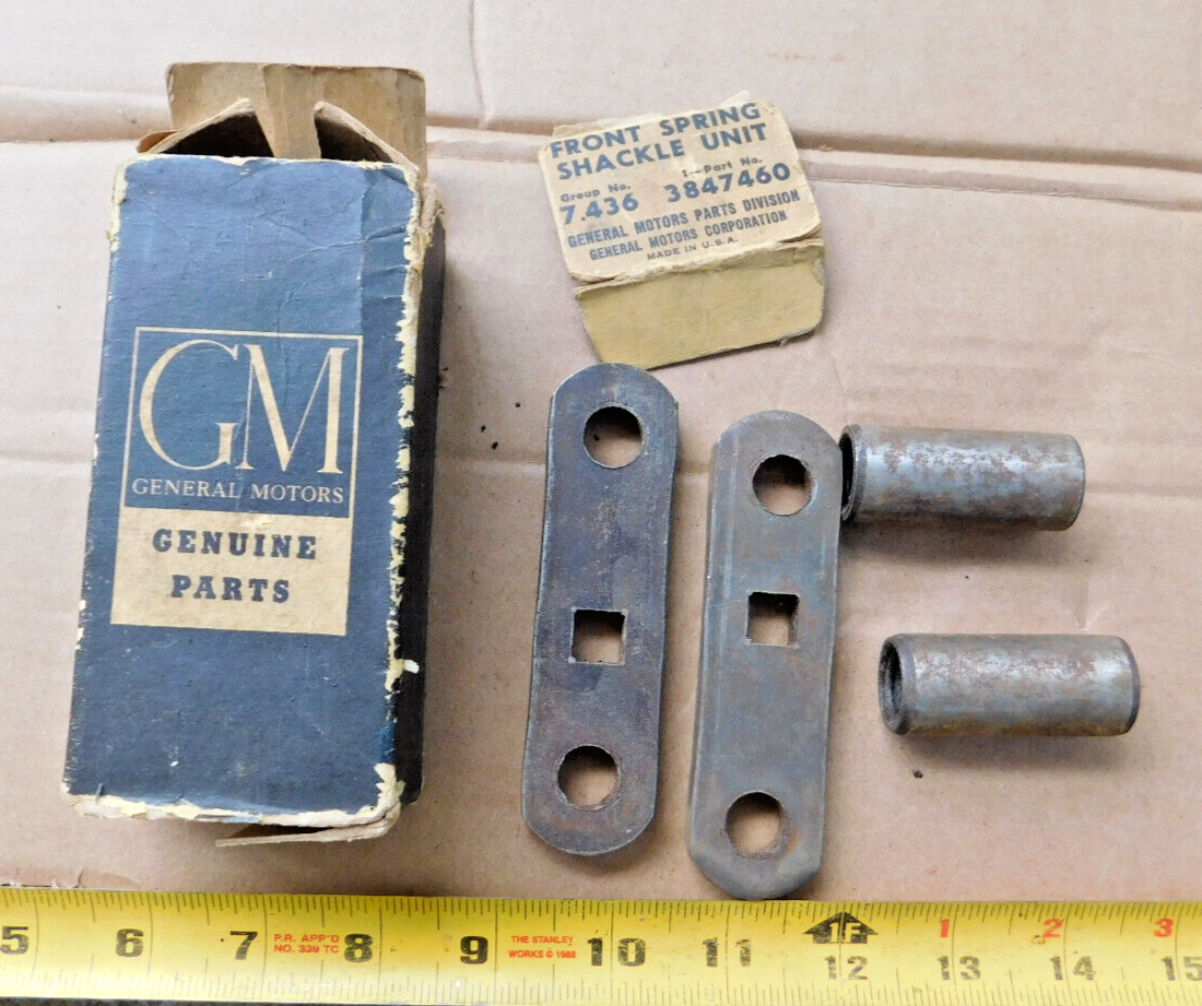 NOS FRONT SPRING SHACKLE PARTS FOR 1947-54 CHEVY 1T & UTILITY TRUCKS CHEVROLET