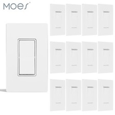 Interruptor de luz MOES Decora blanco paleta basculante 3 vías y un solo polo 15A [paquete de 4/12]