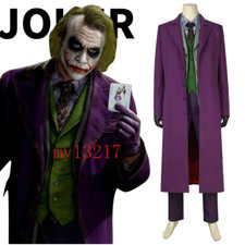The Dark Knight Jack Napier Joker Cosplay Costume Halloween Outfit Face Mask Men