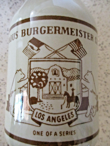 VINTAGE BROWN "BURGIE" STONEWARE BEER BOTTLE "LOS ANGELES", T. HAMM CO.. VG - Picture 6 of 10