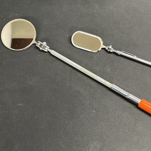 Craftsman USA Inspection Mirror 2pc Pocket Oval & Telescoping Round Orange - Picture 4 of 8