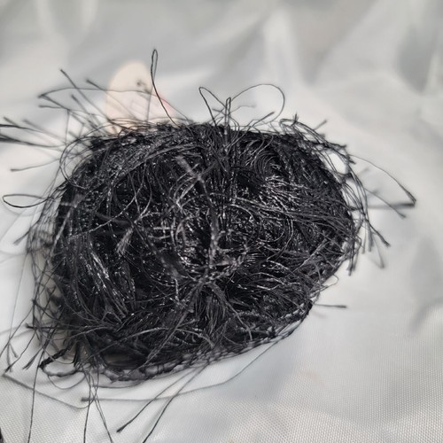 Trendsetter Yarns " Eyelash " Yarn. Color# 5 Black Made in Italy 1 Skein - Picture 6 of 6