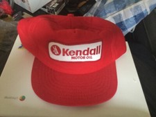 KENDALL MOTOR OIL RED WHITE MESH VINTAGE SNAPBACK HAT CAP OLD TRUCKER HIPSTER