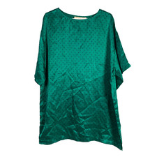 Vintage Victoria's Secret Green Night Shirt Slick Nightgown Chemise Nightie Lg