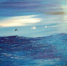 Mark Kazav -  SEASCAPE BLUE   Abstract Modern Original Oil Painting CTERT