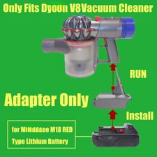 1x Adapter for Milwaukee M18 RED Battery To for Dyson V8 Type Vacuum