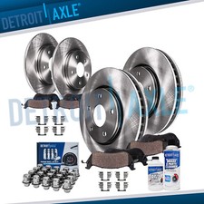 Front & Rear Disc Rotors Brake Pads w/20pc Lugnuts for 2013 - 2018 Nissan Altima