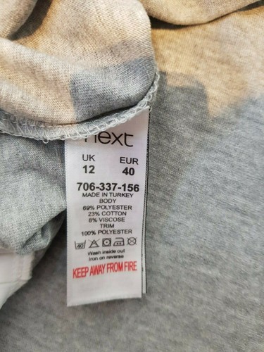 Next Maternity Grey T-Shirt Pleated Trim Pregnancy Top Size UK 12 Cotton - Picture 11 of 11