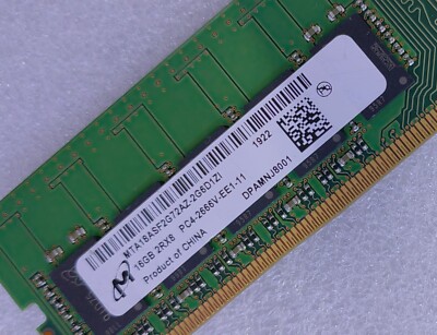 Micron 16GB DDR4 2666 ECC UDIMM RAM 2Rx8 PC4-21300 MTA18ASF2G72AZ