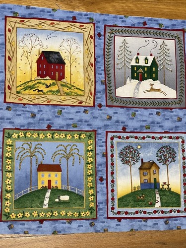 Debbie Mumm 4 Seasons Farm Country cotton Block Fabric Panel 24 x 44 OOP - Picture 4 of 4