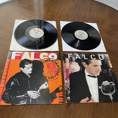 Falco 3 - 2 LP lot: Der Kommissar & self-titled LP containing Rock Me Amadeus
