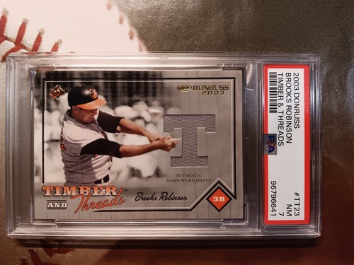 🔥 RAR! 2003 Donruss Brooks Robinson Timber & Threads #TT23 - PSA NM-7 🔥