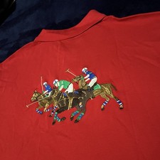 NWT Polo Ralph Lauren Men's Polo Shirt Big Triple Pony Crest Logo Red 4XLT