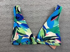 Shade  Shore Bikini Top Womens Large 12/14 Multi Tropical Pique Triangle