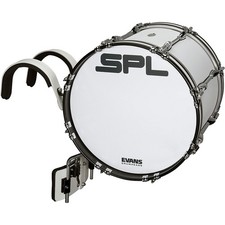 Sound Percussion Labs Birch Marching Bass Drum with Carrier - White 20 x 14 in.