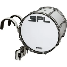 Sound Percussion Labs Birch Marching Bass Drum with Carrier - White 20 x 14 in.