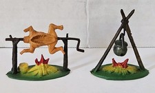 Vtg 2 Piece Starlux - Indian Accessory Series Campfire Rotisserie and Kettle