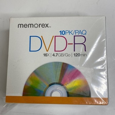 NEW Memorex DVD-R 10/Pk 16X 4.7GB/Go 120min