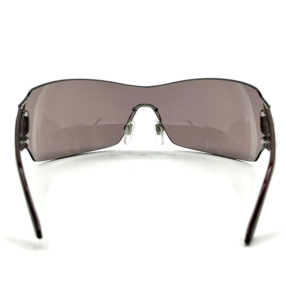 BVLGARI 6006-B 102/7N Crystal Bordeaux Shield Rimless Sunglasses