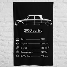 2000 Berlina 1971 Car Silhouette Flag 3x5 ft Garage Banner Man Cave Wall Decor