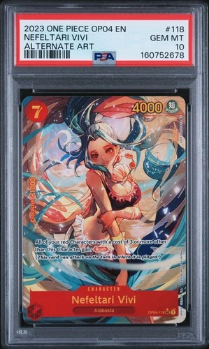 ONE PIECE NEFELTARI VIVI 2023 OP04-KINGDOMS OF INTRIGUE #118 ALT ART PSA 10