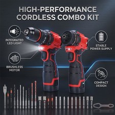 Cordless Drill Combo Kit 16.8V Brushless Dril...