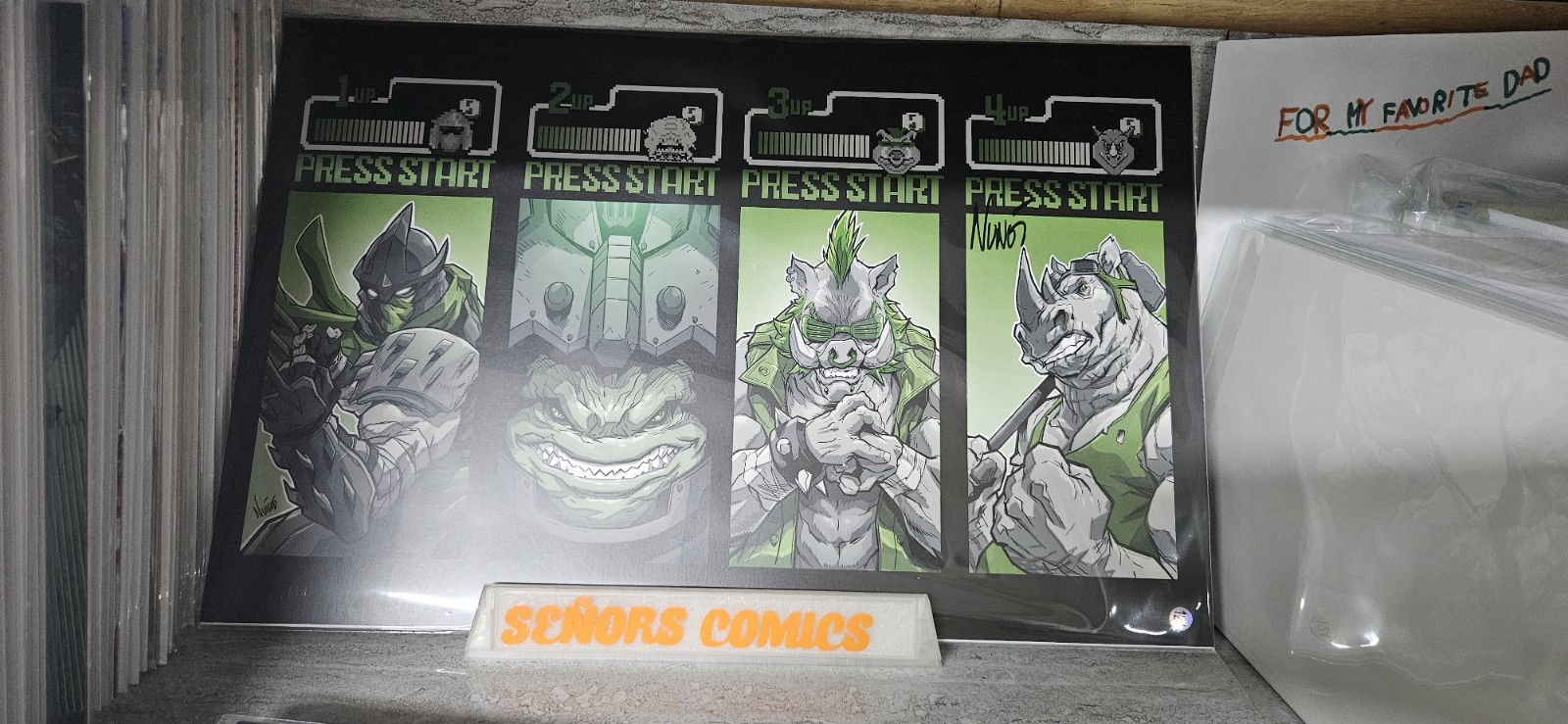 Eddie Nunez -SIGNED TMNT Villain Arcade - 11 x 17 Art Print-w/COA