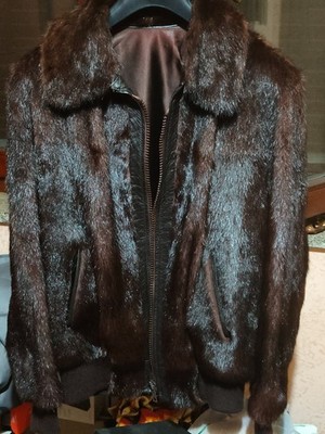 Vintage Bomberjacke aus Fell und Leder Unisex