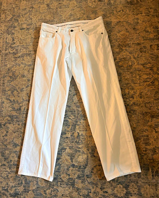 Ermenegildo Zegna Men s White Cotton Twill Straight Pants 36 Made in Italy