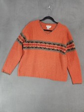 VTG 90s Eddie Bauer Womens Fair Isle Wool Southwestern Aztec Sweater L USA Skate