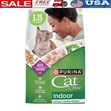 Indoor Cat Food Hairball Control Healthy Weight Dry Kibble Chicken 3.15lb New