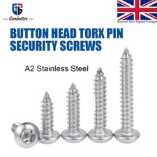 TORX BUTTON HEAD SELF TAPPING SECURITY WOOD SCREWS STAINLESS STEEL No. 4 6 7 10