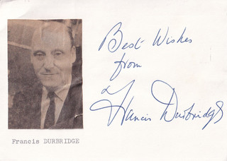 Francis Durbridge Schriftsteller Karte original signiert