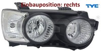 TYC 20-12773-15-9 Hauptscheinwerfer Rechts Scheinwerfer Frontscheinwerfer