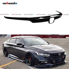 Gloss Black Front Grille Cover Garnish Moulding Trim For Honda Accord 2018-2020
