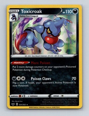 Toxicroak 124 2021 Pokemon Chilling Reign Holo Rare Card NM+