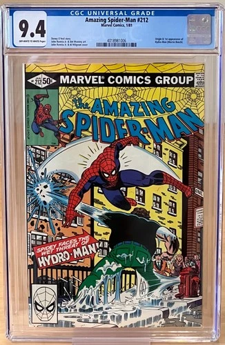Amazing Spider-Man 212 CGC 9.4 Marvel Comics 1981 Hydro Man 1st appearance!