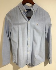 Gently Used Boys 14/16 Ralph Lauren Blue Button Down Dress Shirt Long Sleeve