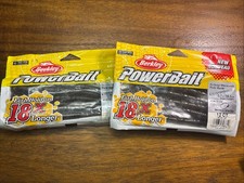 2 PACKS Berkley PowerBait Flute Worm 5.7" Green Pumpkin  12 Count Pro Design