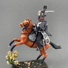 Painted French Hussar of the Death 60 mm, Napoleonic tin miniature VID SOLDIERS
