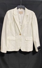 Banana Republic Women's White One Button Tailored Blazer Jacket NWT Size 14