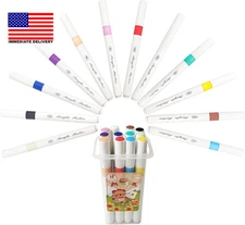 Acrylic Paint Markers Set with Portable Bucket, Premium Acrylic Paint Pens for R