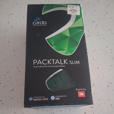Cardo Packtalk Slim SGL  Bluetooth DMC Helmet Headsets- JBL Speakers -